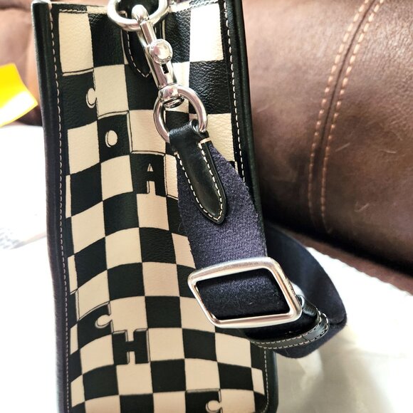 Coach Smith Tote with Checkerboard Print - Off-white & Black - EUC - Picture 4 of 13